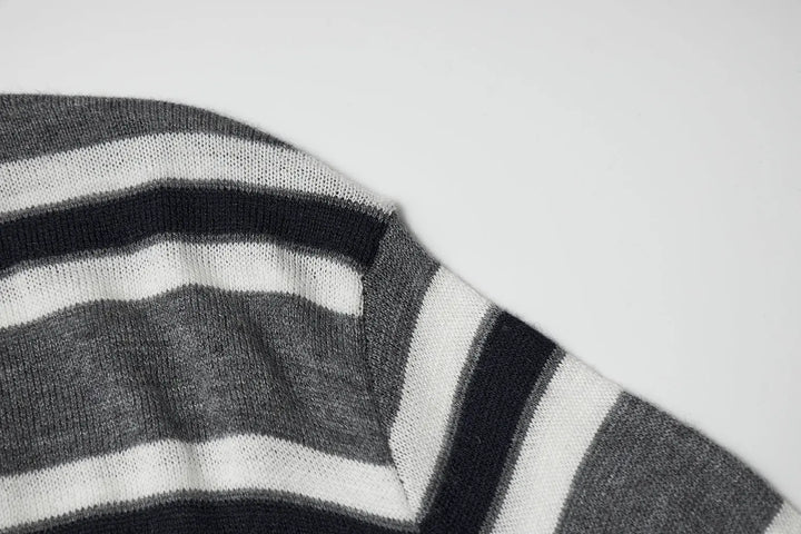 An image of a   31192 Striped Long Sleeve Knit Top by  Mirra Masa