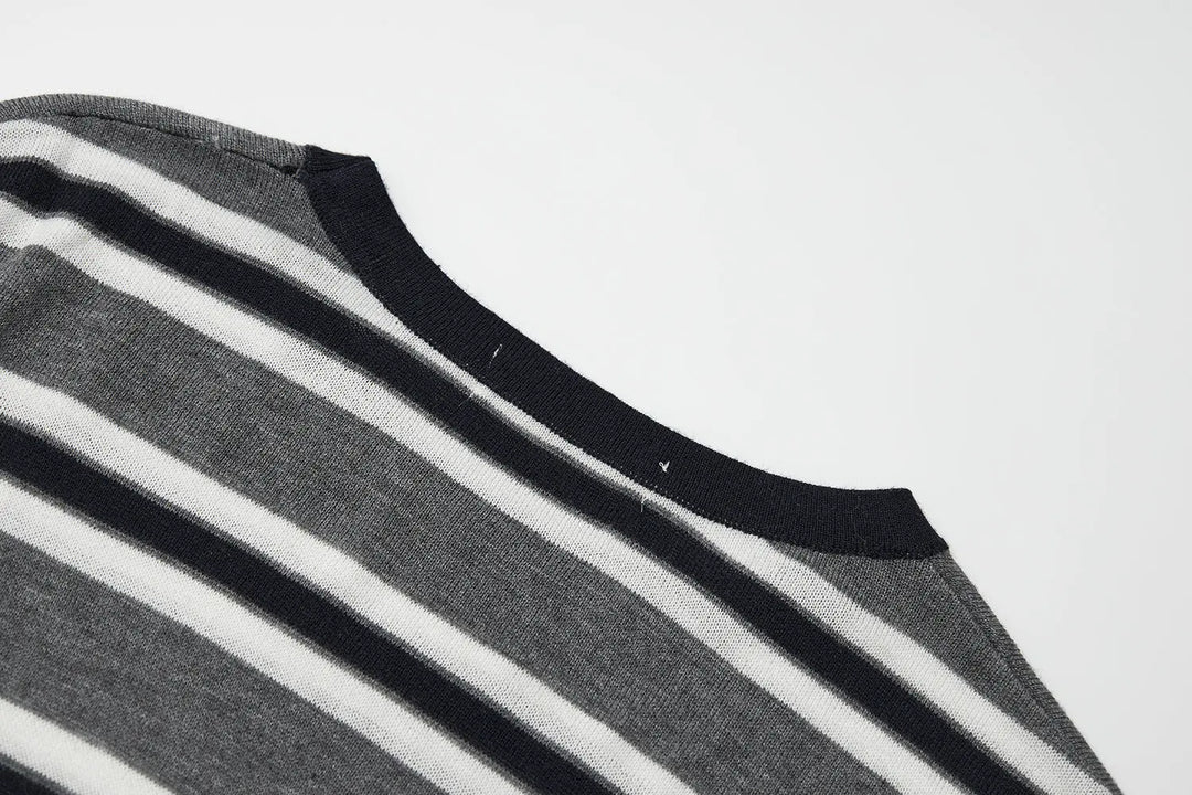 An image of a   31192 Striped Long Sleeve Knit Top by  Mirra Masa