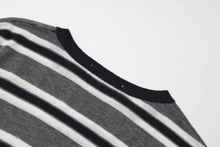 An image of a   31192 Striped Long Sleeve Knit Top by  Mirra Masa