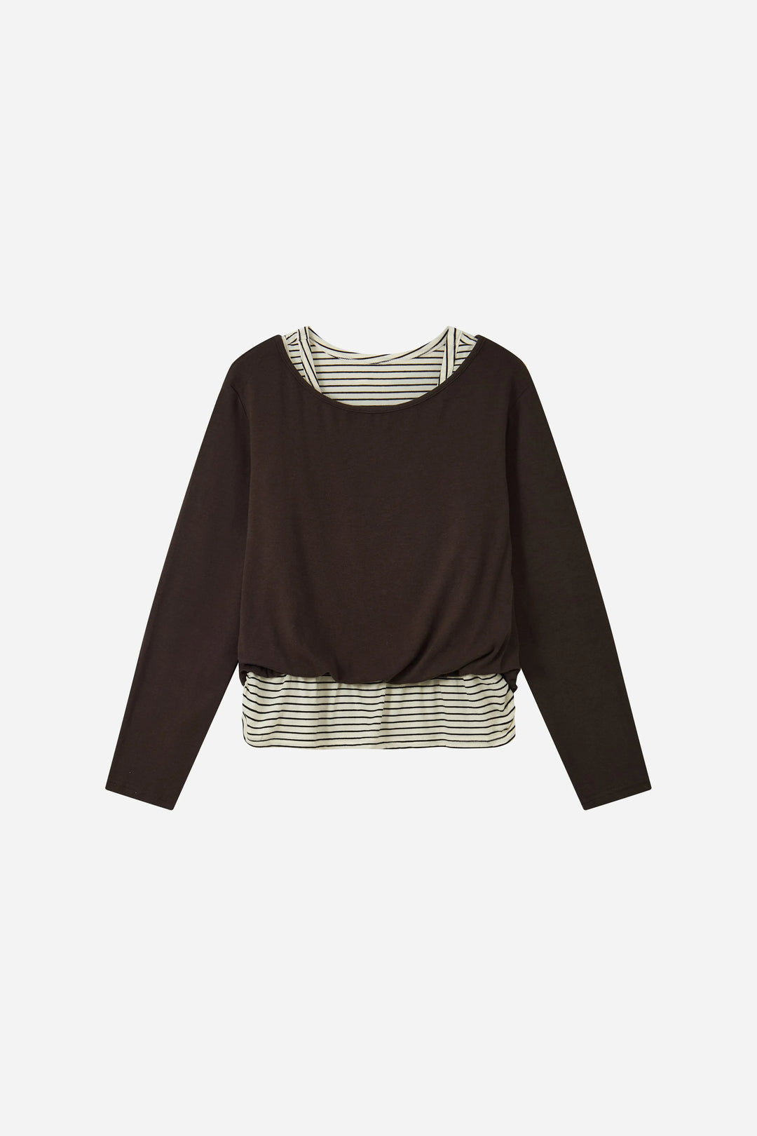 An image of a   31200 Layered Striped Long-Sleeve Top by  Mirra Masa