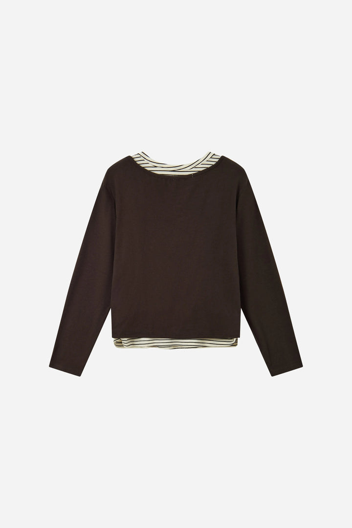 An image of a   31200 Layered Striped Long-Sleeve Top by  Mirra Masa