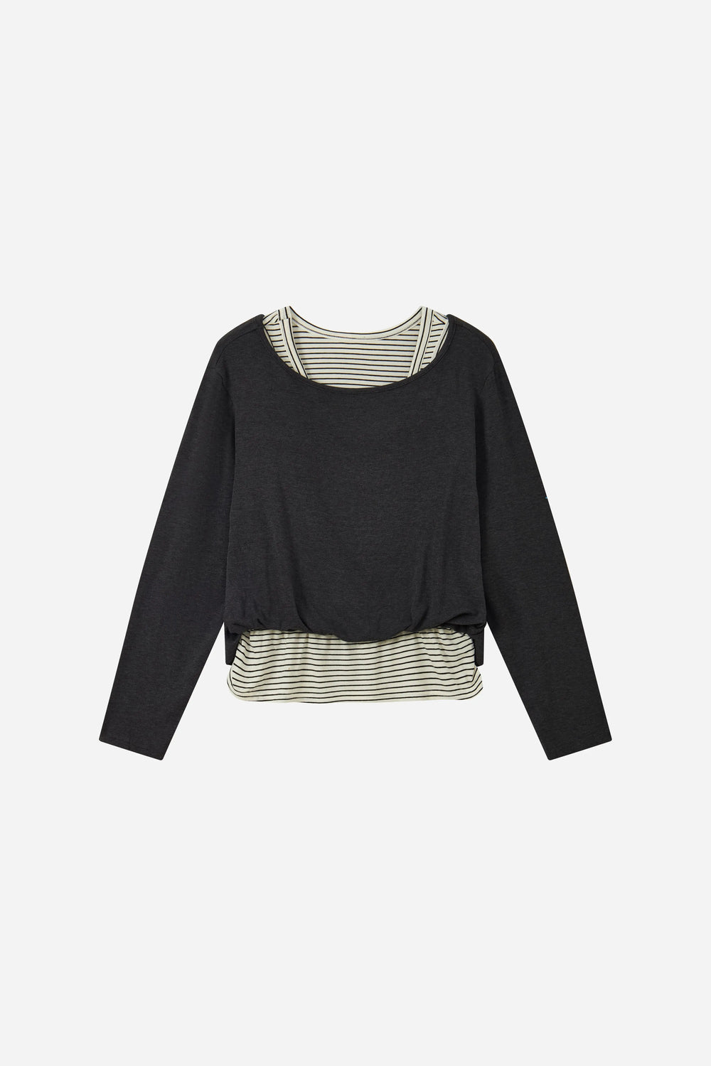 An image of a   31200 Layered Striped Long-Sleeve Top by  Mirra Masa