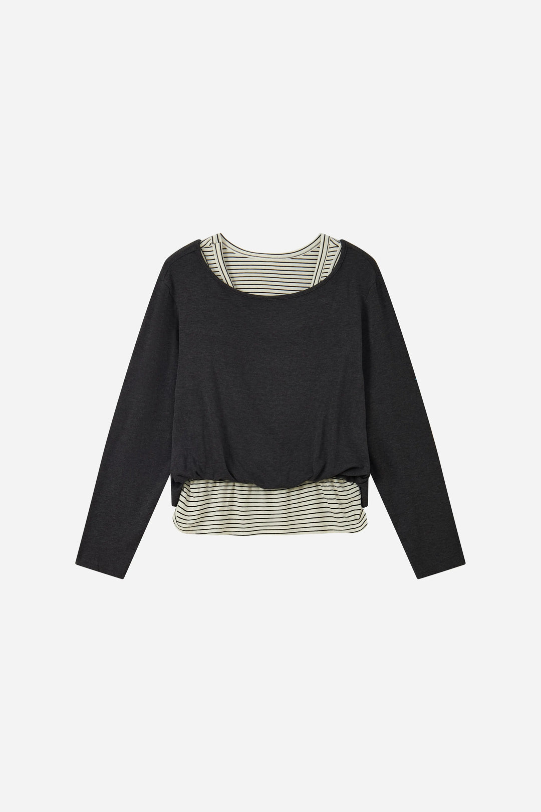 An image of a   31200 Layered Striped Long-Sleeve Top by  Mirra Masa