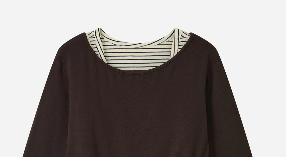 An image of a   31200 Layered Striped Long-Sleeve Top by  Mirra Masa