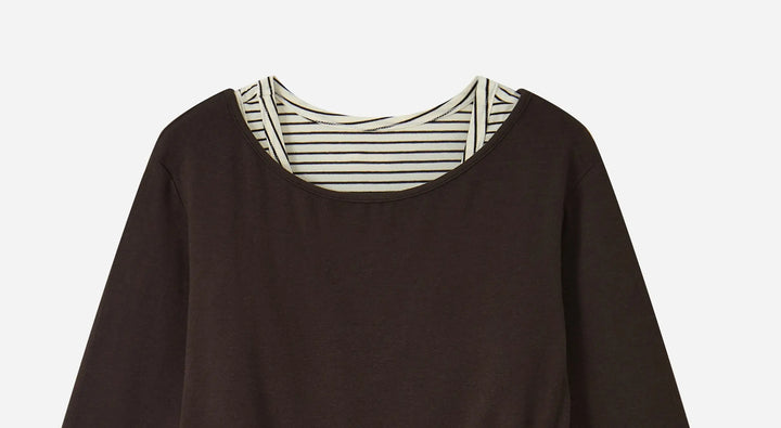 An image of a   31200 Layered Striped Long-Sleeve Top by  Mirra Masa