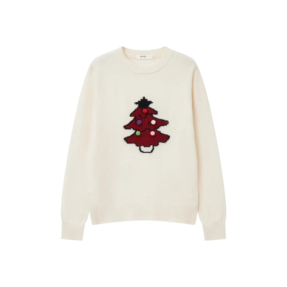 An image of a  Beige 31227 Christmas Sweater by  Mirra Masa