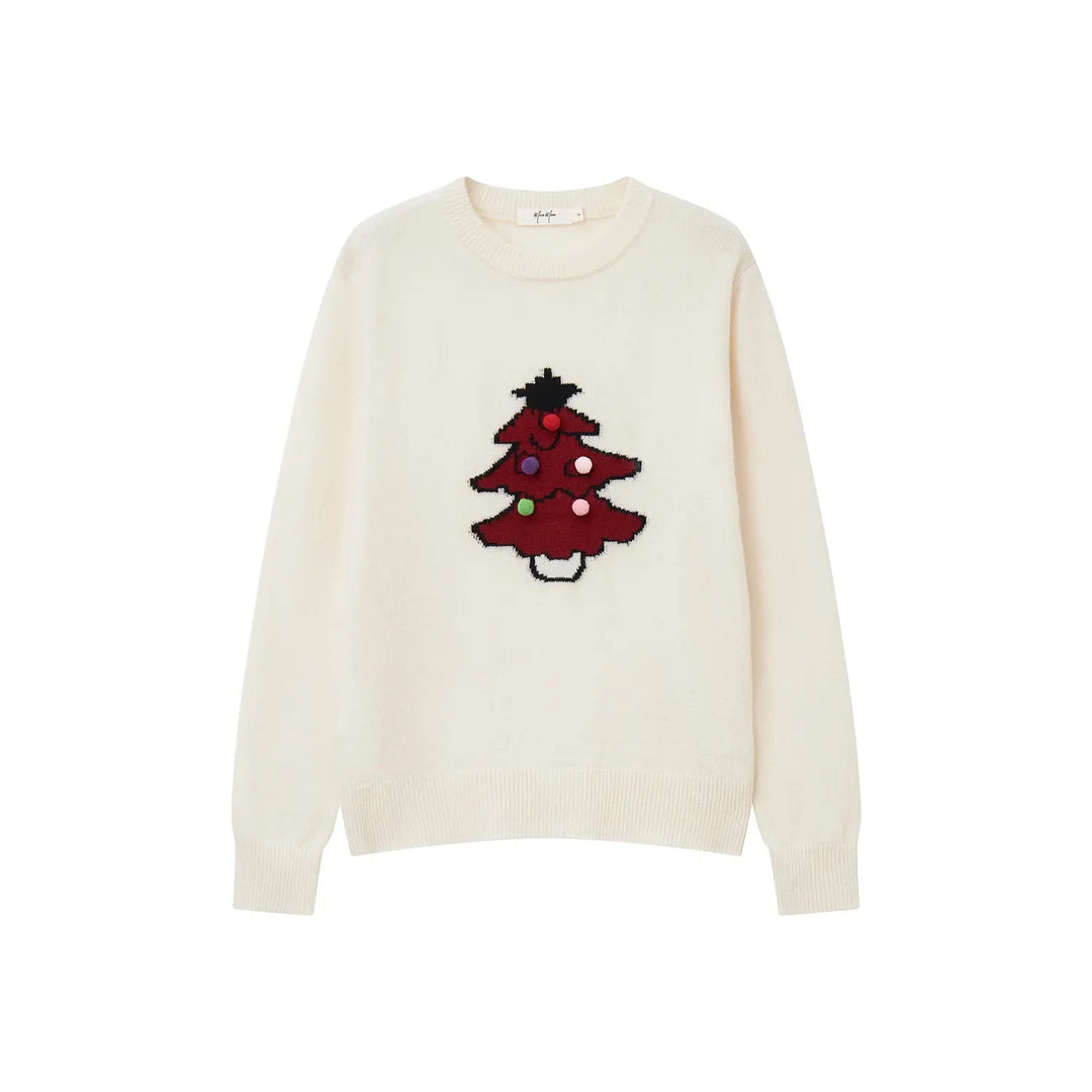 An image of a  Beige 31227 Christmas Sweater by  Mirra Masa