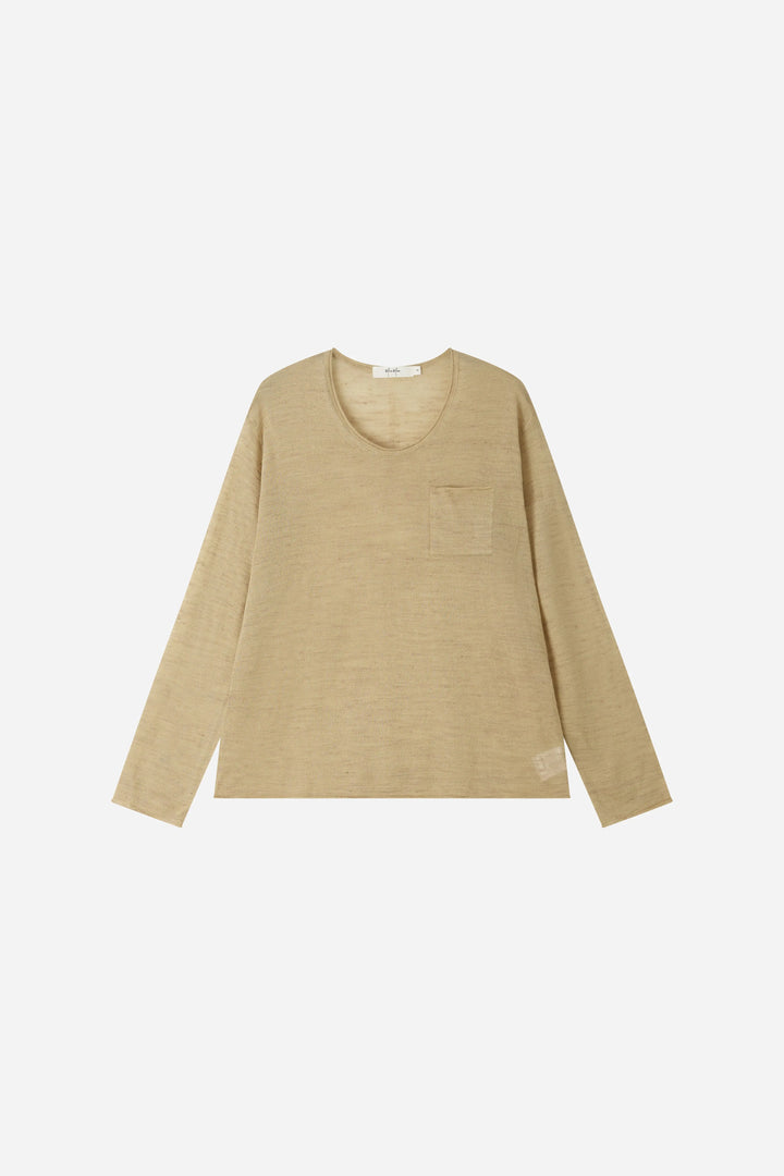 An image of a   31248 Fine Knit Long Sleeve Top by  Mirra Masa