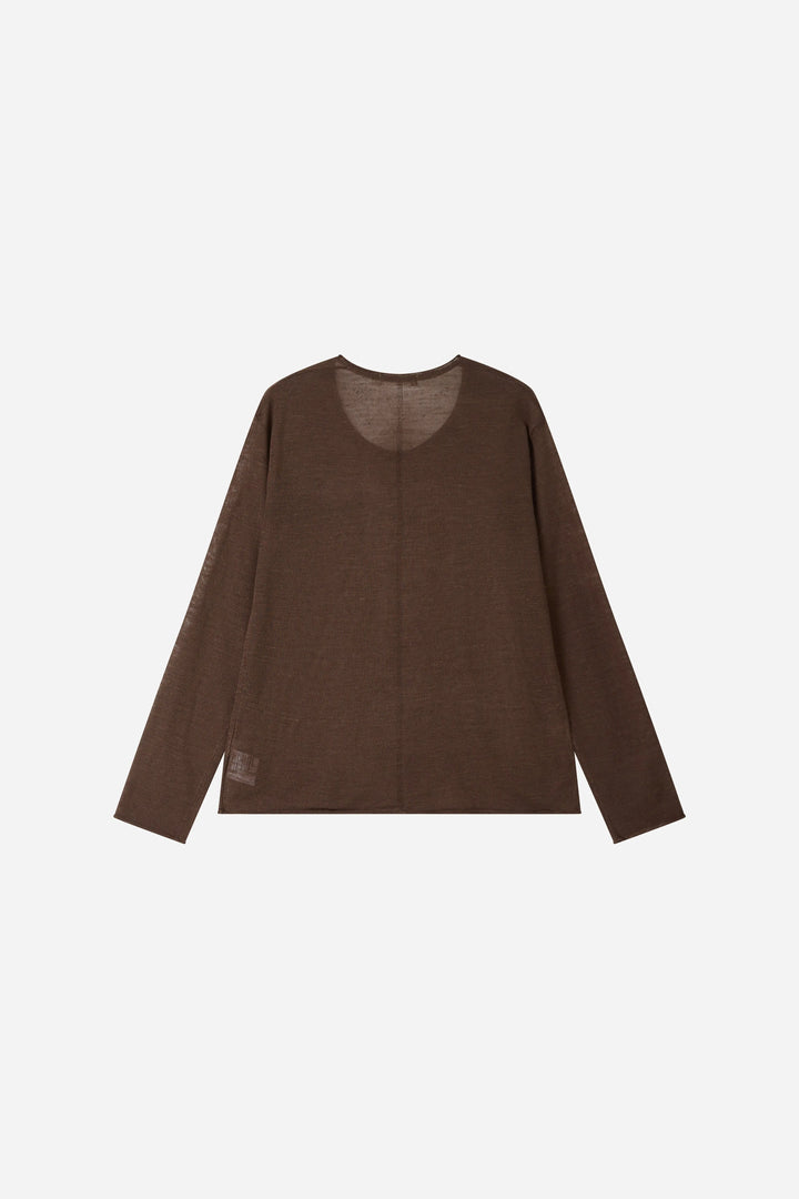 An image of a   31248 Fine Knit Long Sleeve Top by  Mirra Masa