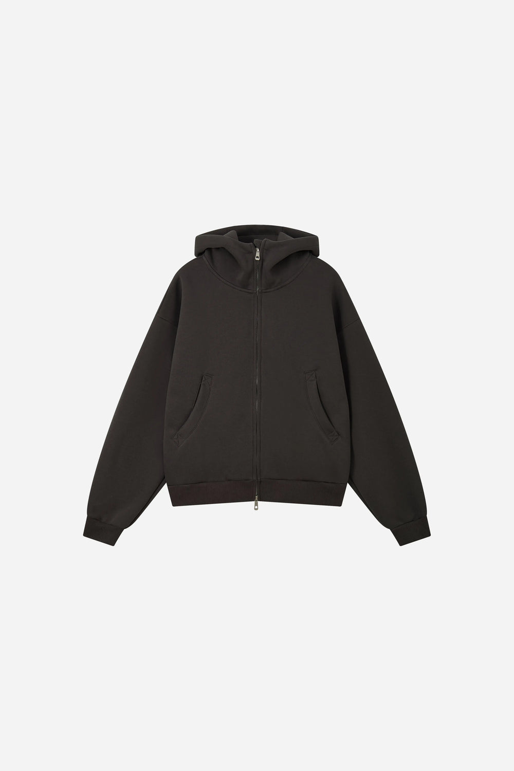An image of a   31252 Sculpted High-Neck Zip-Up Hoodie by  Mirra Masa