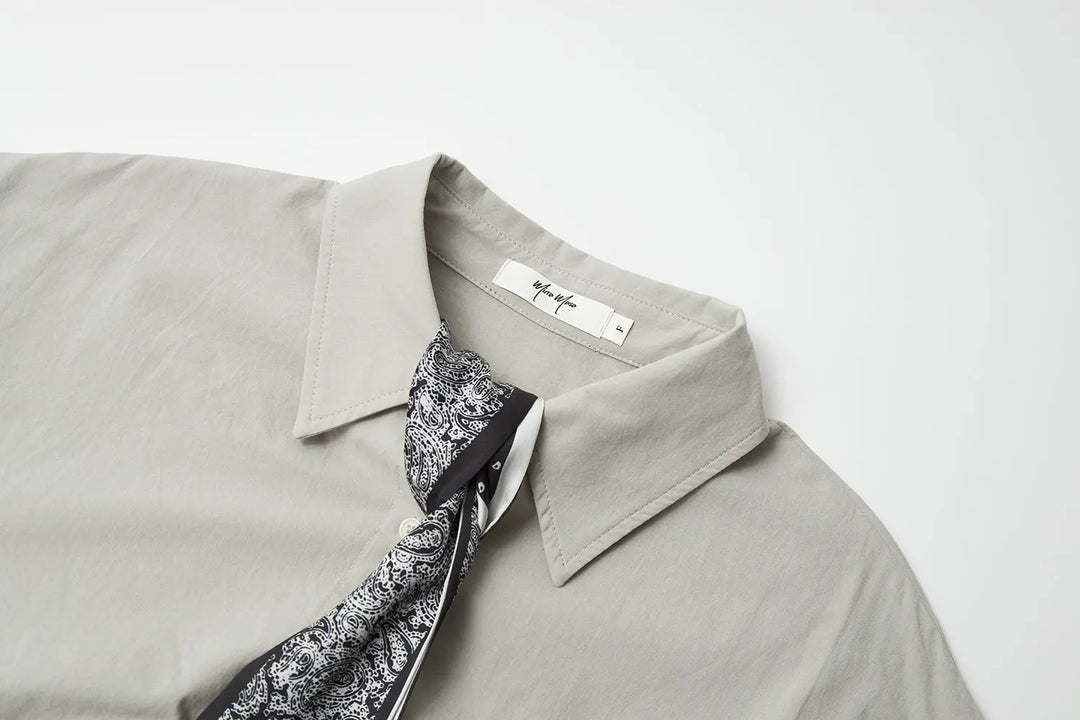 An image of a   31284 Scarf-Tie Collared Blouse by  Mirra Masa