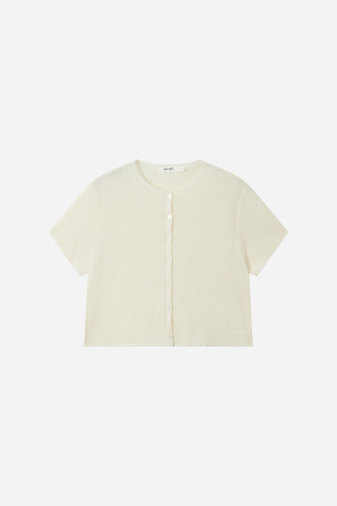 An image of a   31295 Short-Sleeve Knit Cardigan by  Mirra Masa