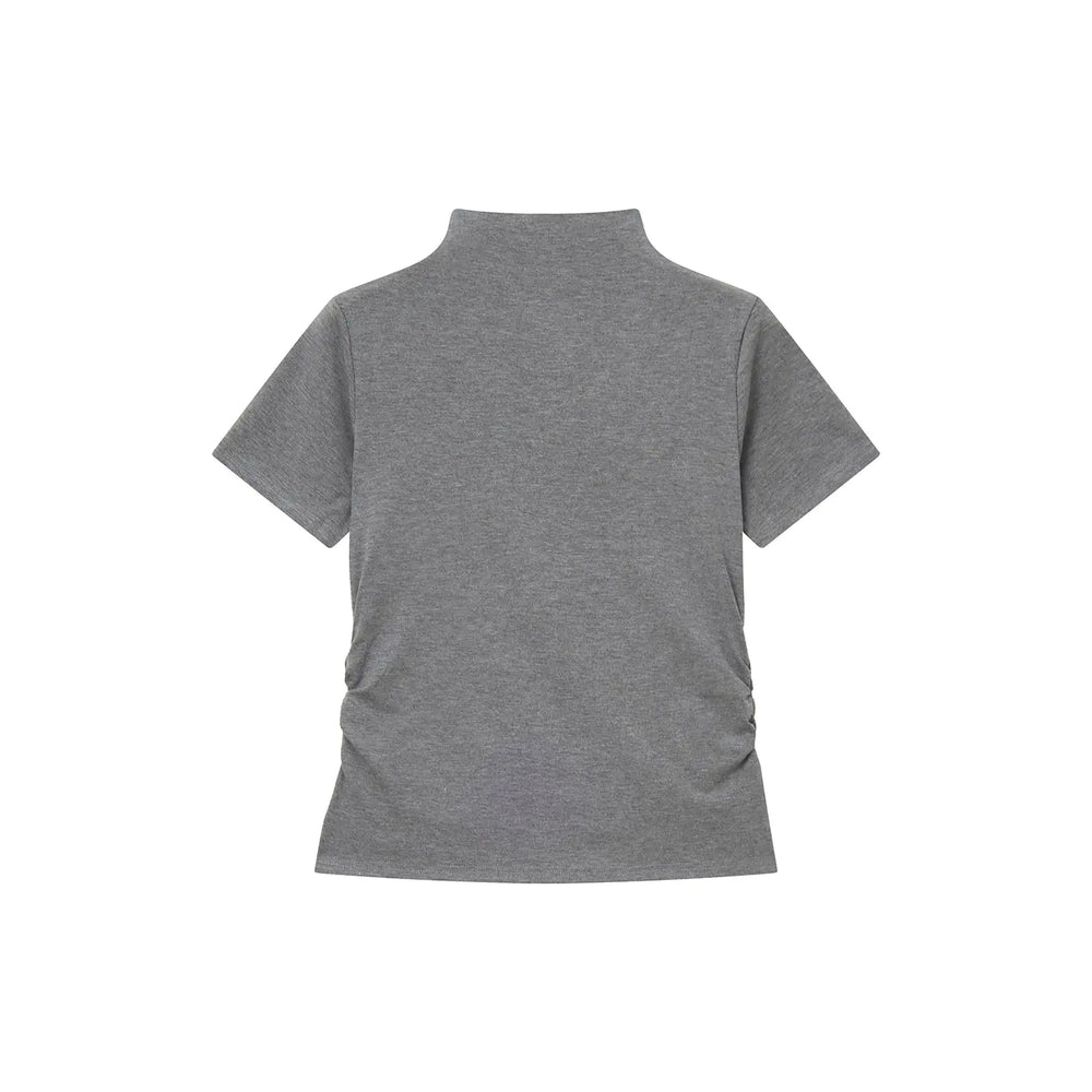 An image of a   31300 Ruched Side Slim-Fit Tee by  Mirra Masa