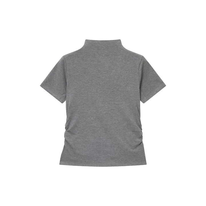 An image of a   31300 Ruched Side Slim-Fit Tee by  Mirra Masa