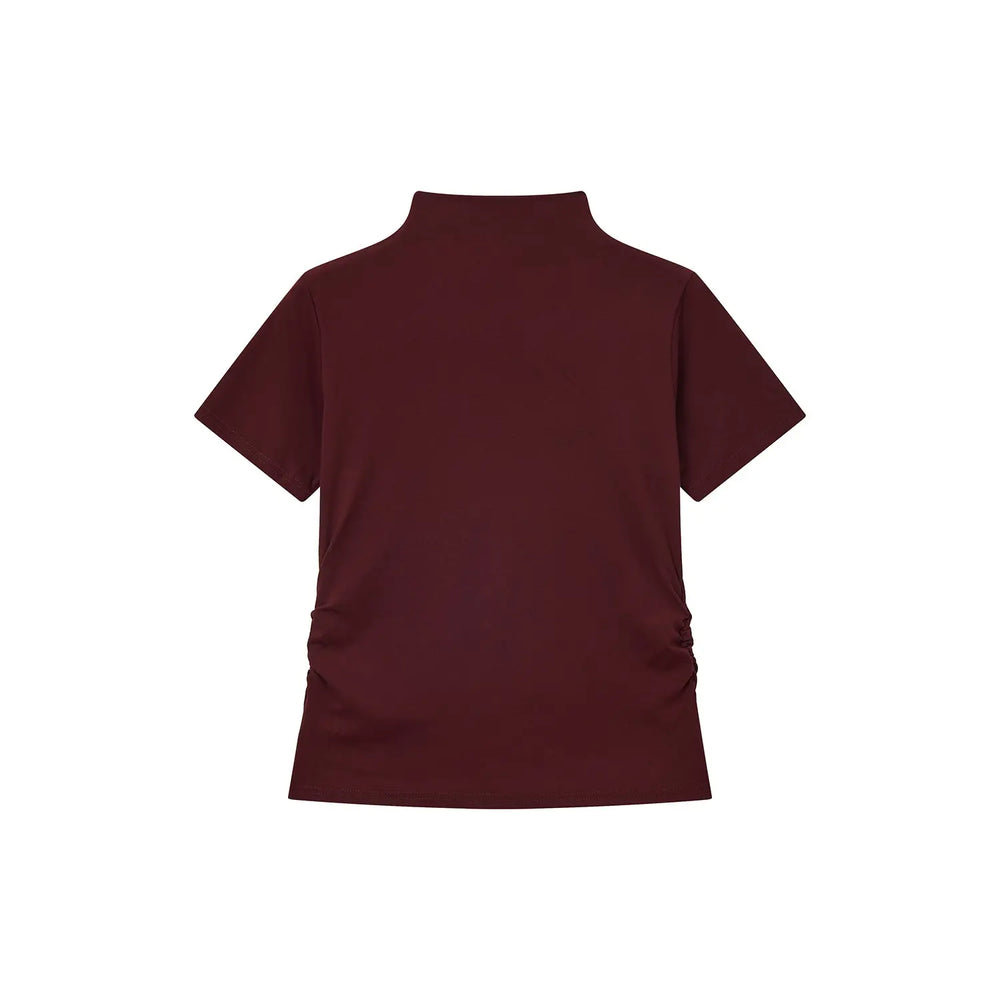 An image of a   31300 Ruched Side Slim-Fit Tee by  Mirra Masa