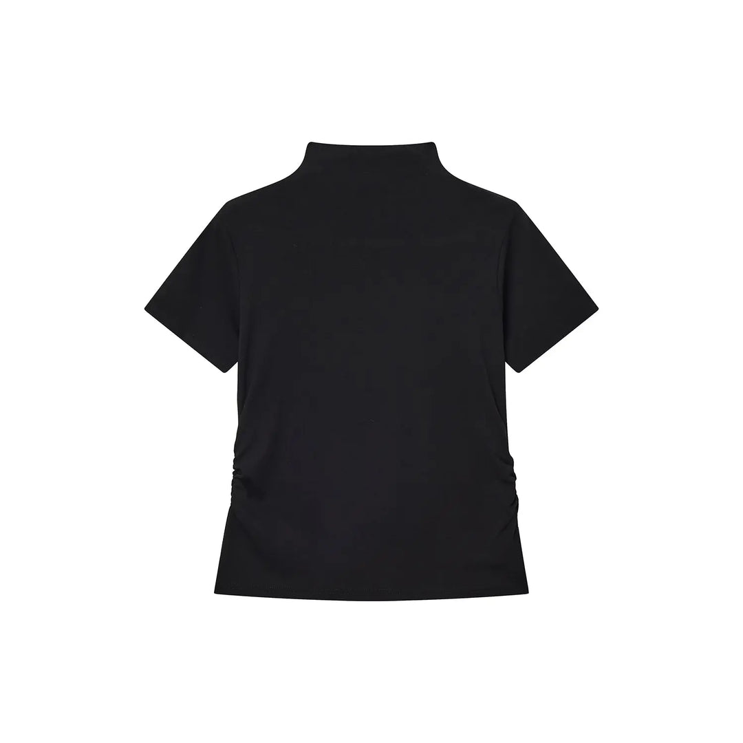 An image of a   31300 Ruched Side Slim-Fit Tee by  Mirra Masa