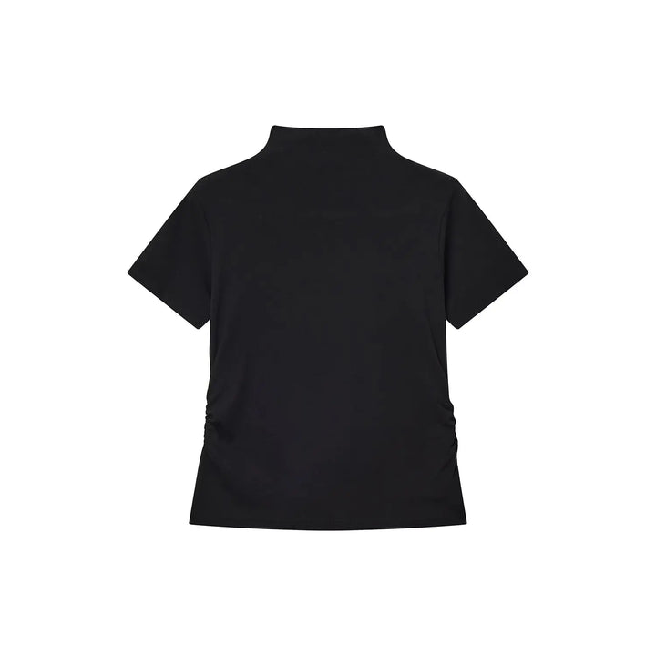 An image of a   31300 Ruched Side Slim-Fit Tee by  Mirra Masa