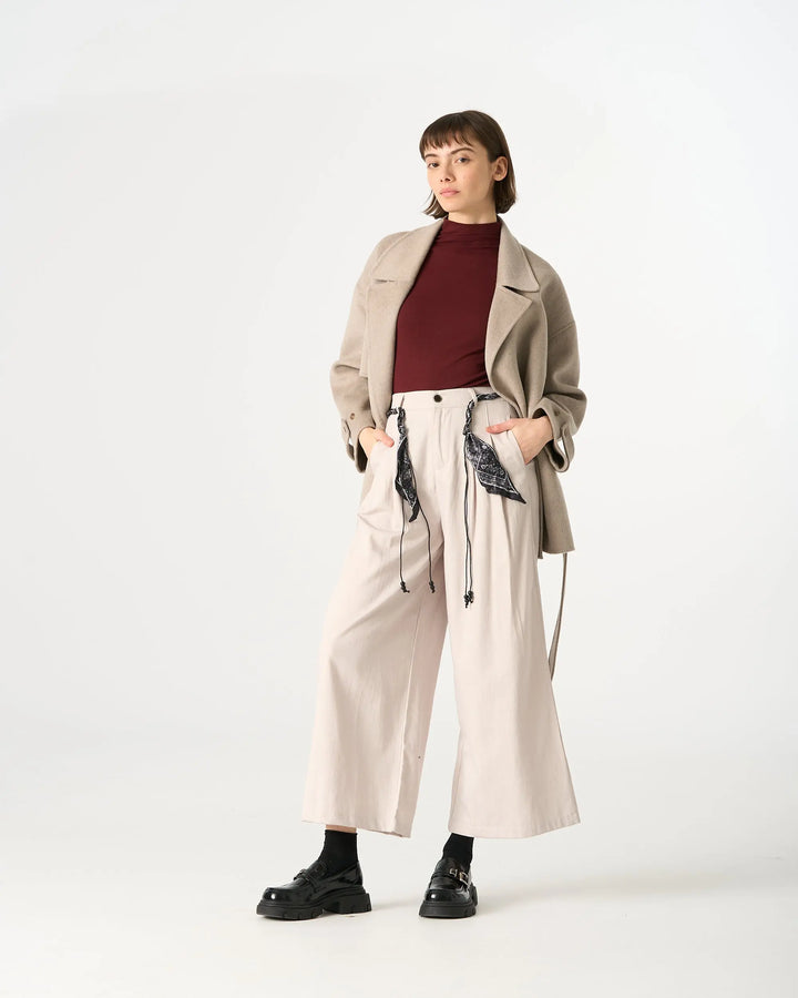 An image of a   31300 Ruched Side Slim-Fit Tee by  Mirra Masa