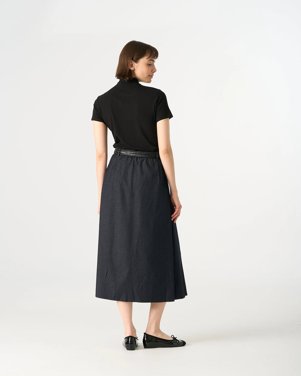 An image of a   31300 Ruched Side Slim-Fit Tee by  Mirra Masa