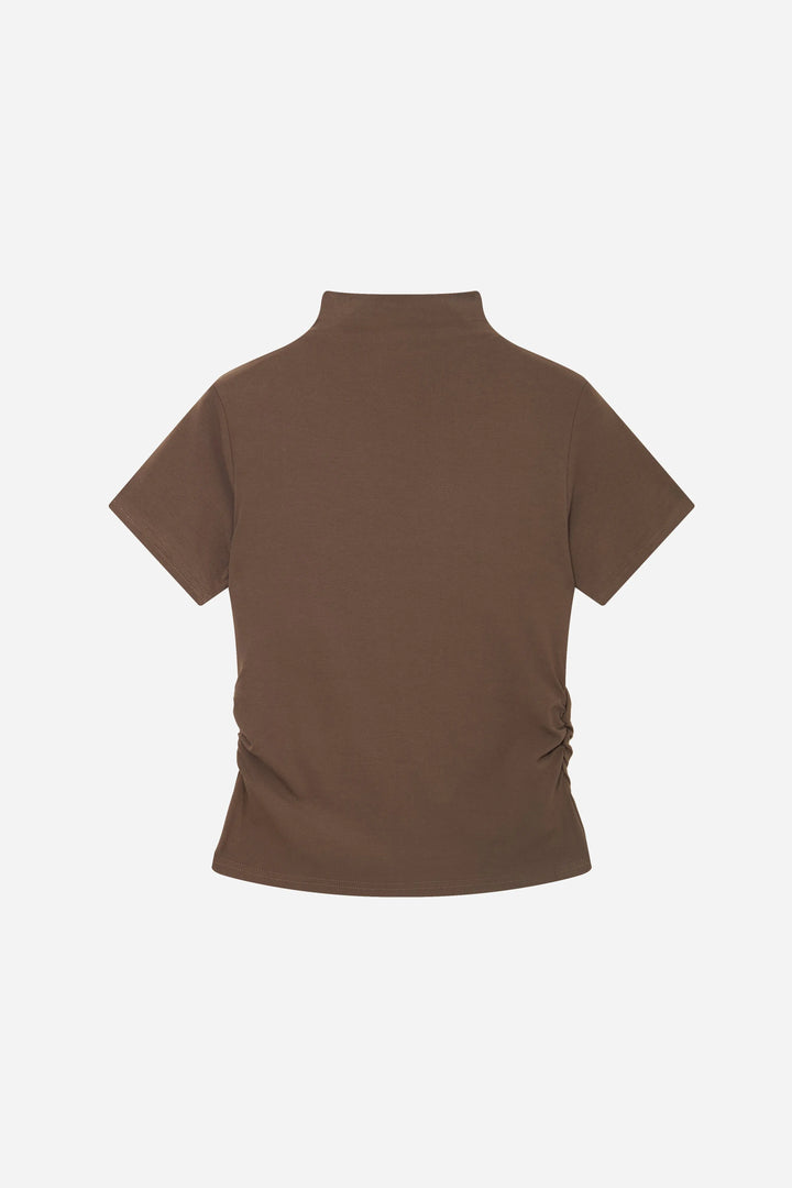 An image of a   31300 Ruched Side Slim-Fit Tee by  Mirra Masa