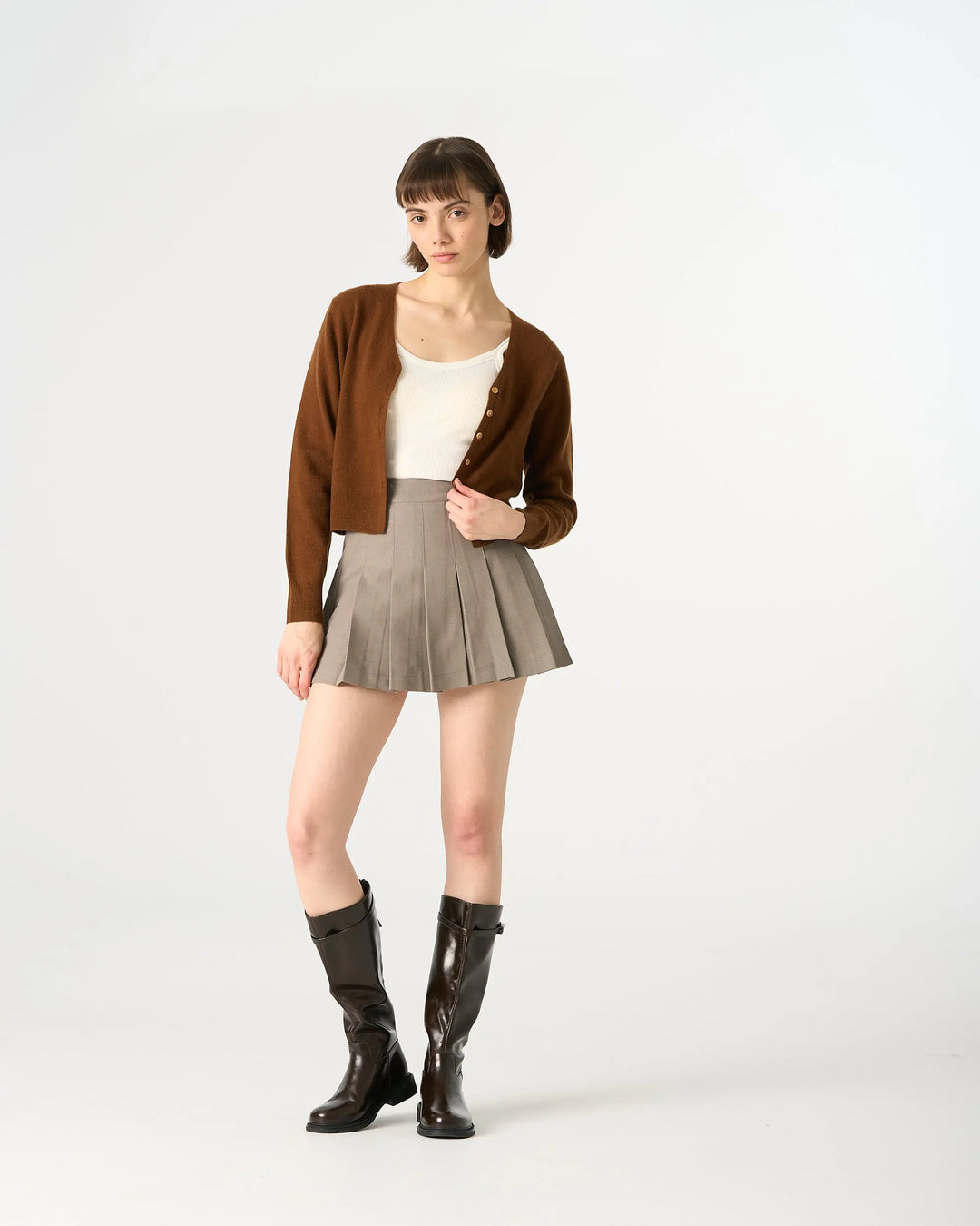 An image of a   31309 V-Neck Wool Cardigan by  Mirra Masa