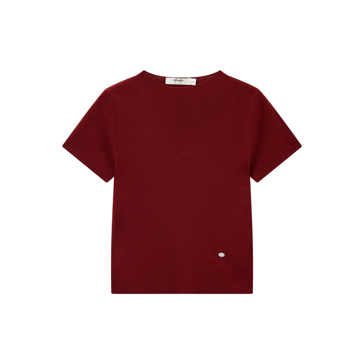 An image of a  Rustic Red / One-Size 31327 Crewneck Knitwear T-Shirt by  Mirra Masa