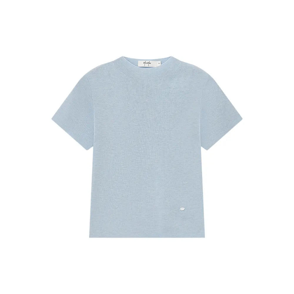 An image of a  Light Blue / One-Size 31327 Crewneck Knitwear T-Shirt by  Mirra Masa