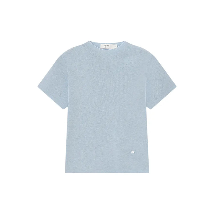 An image of a  Light Blue / One-Size 31327 Crewneck Knitwear T-Shirt by  Mirra Masa