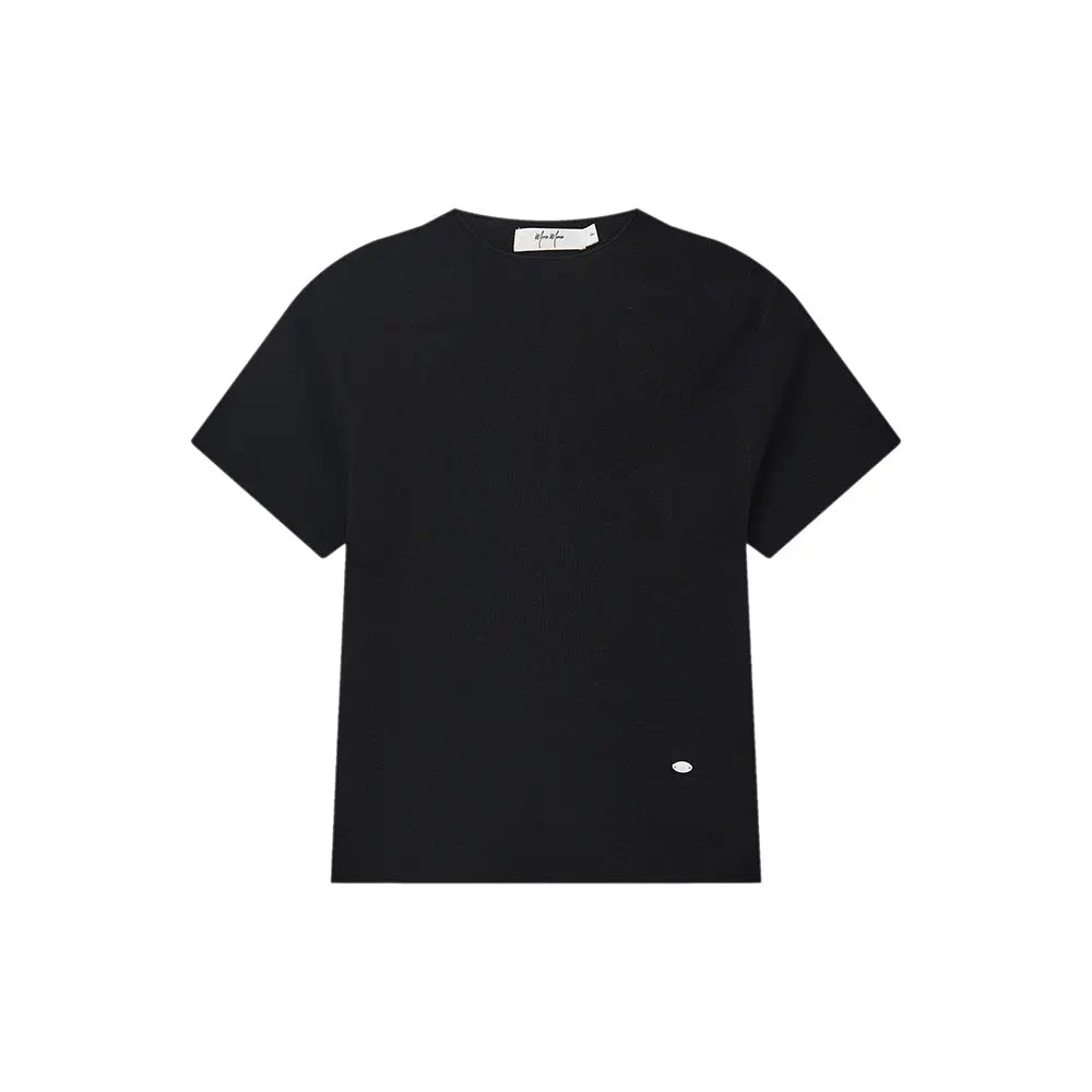 An image of a  Black / One-Size 31327 Crewneck Knitwear T-Shirt by  Mirra Masa