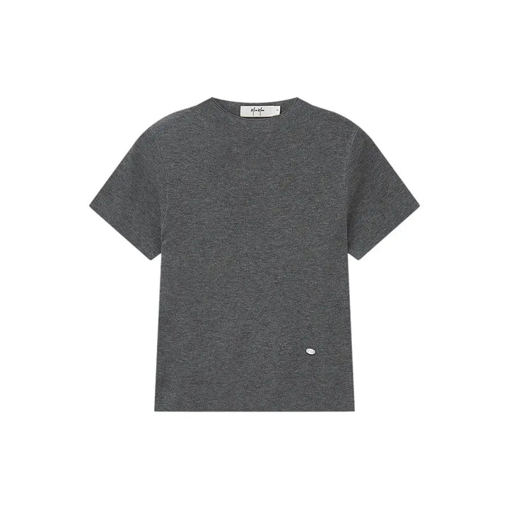 An image of a  Grey / One-Size 31327 Crewneck Knitwear T-Shirt by  Mirra Masa