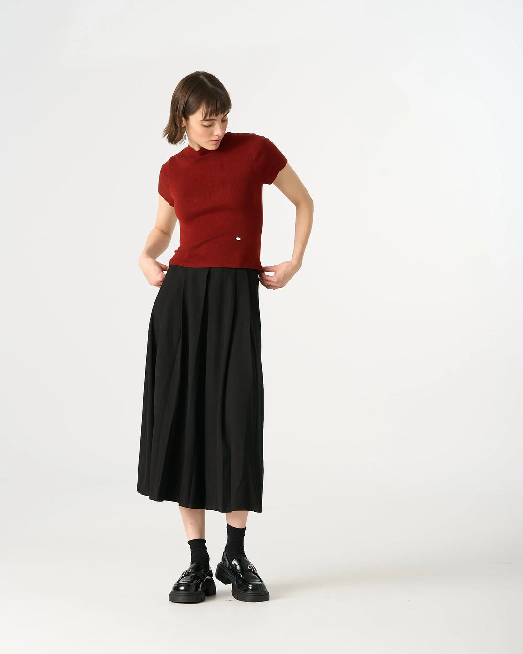 An image of a   31327 Crewneck Knitwear T-Shirt by  Mirra Masa