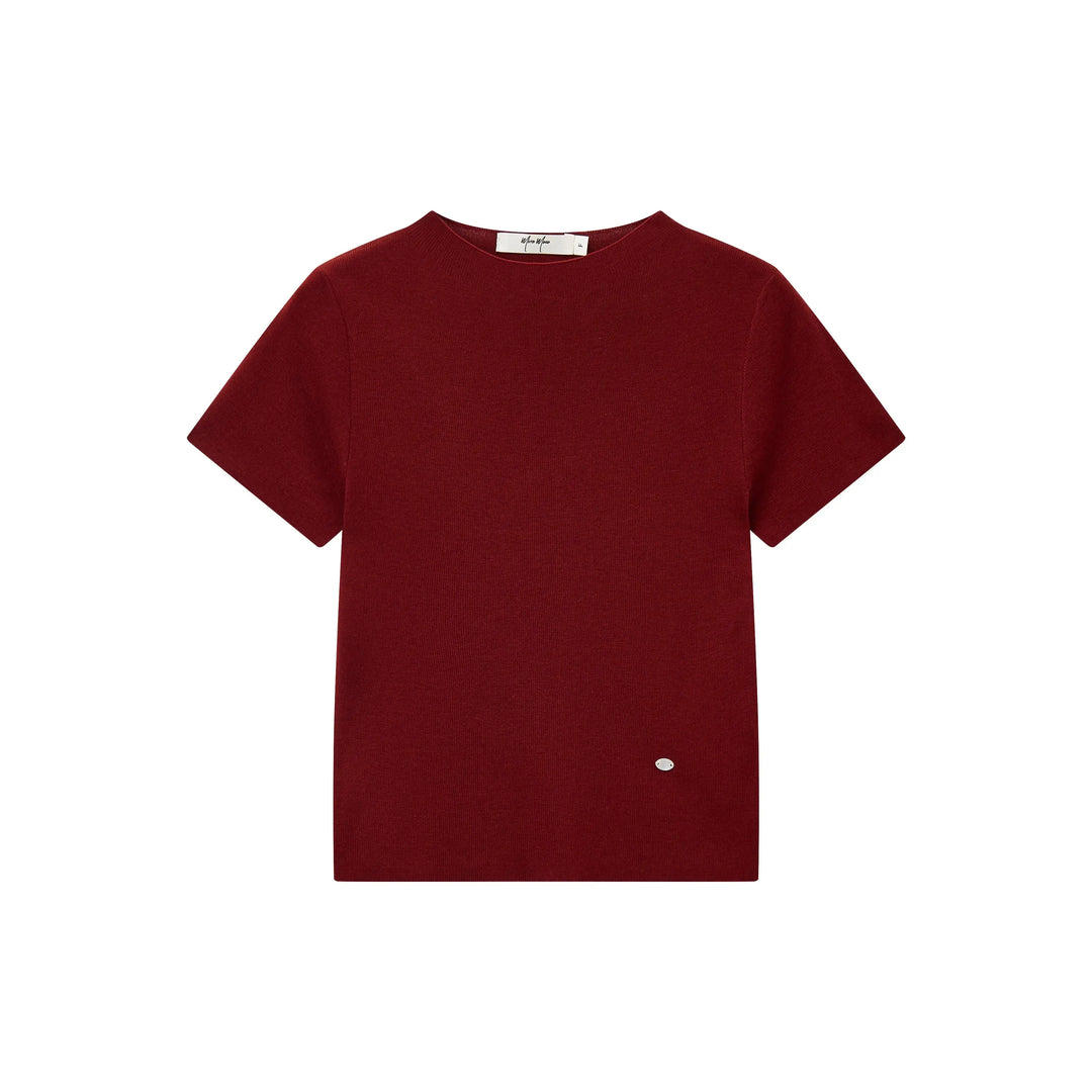An image of a  Rustic Red / One-Size 31327 Crewneck Knitwear T-Shirt by  Mirra Masa