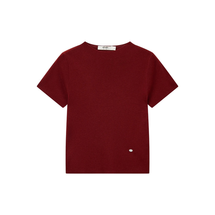 An image of a  Rustic Red / One-Size 31327 Crewneck Knitwear T-Shirt by  Mirra Masa