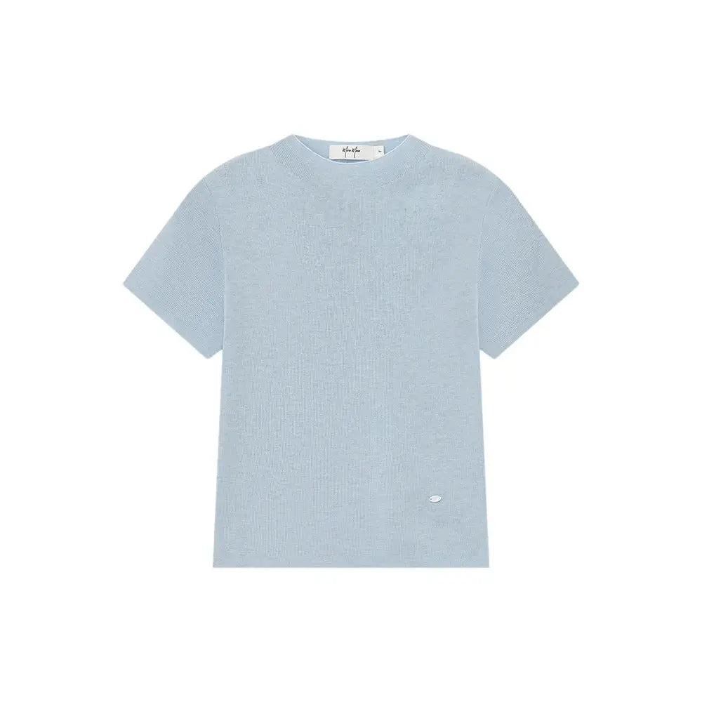 An image of a  Light Blue / One-Size 31327 Crewneck Knitwear T-Shirt by  Mirra Masa