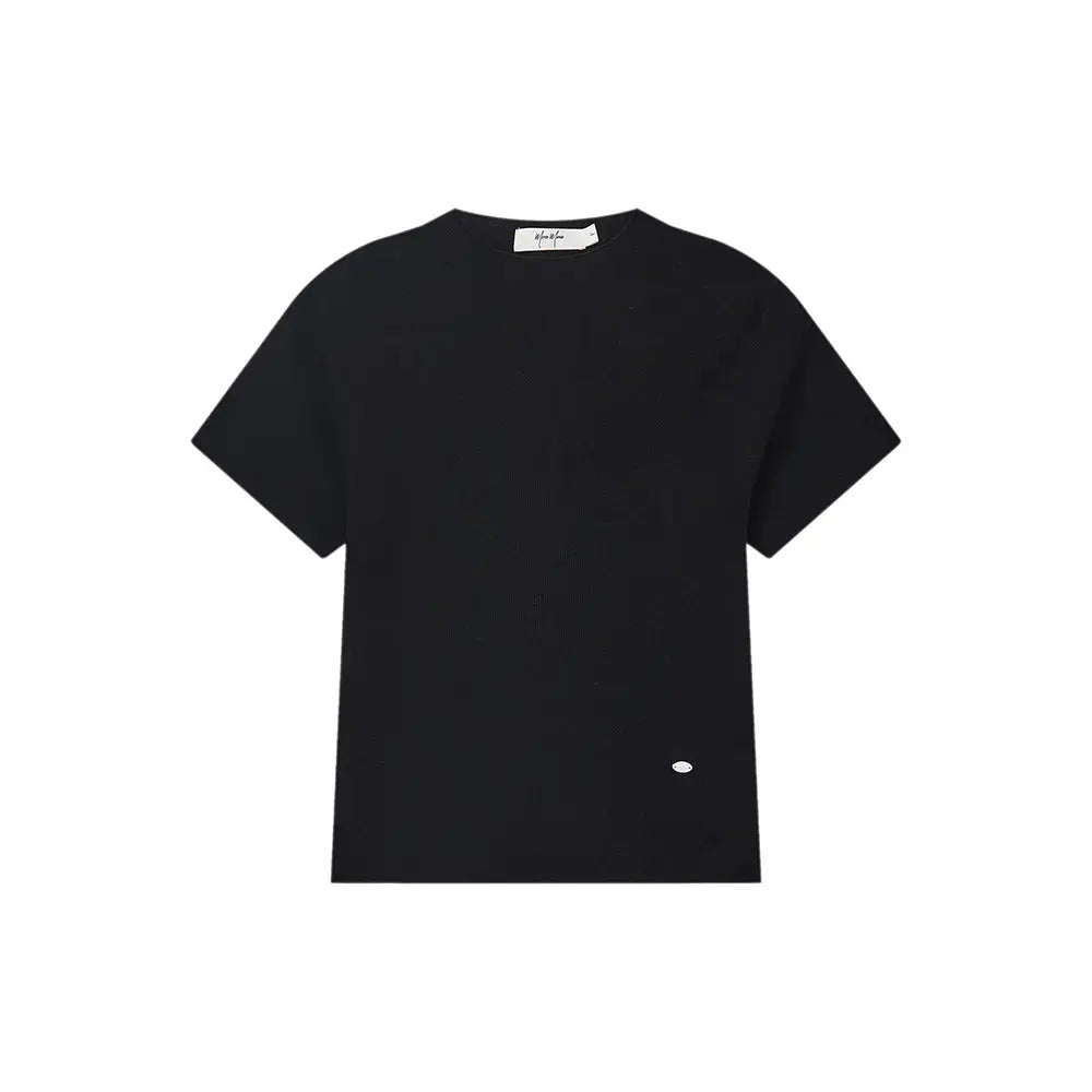 An image of a  Black / One-Size 31327 Crewneck Knitwear T-Shirt by  Mirra Masa