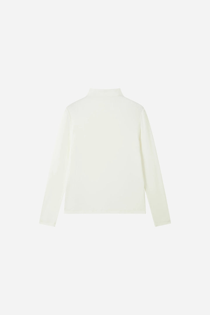 An image of a   31348 Stretch Mock-Neck Long-Sleeve Top by  Mirra Masa
