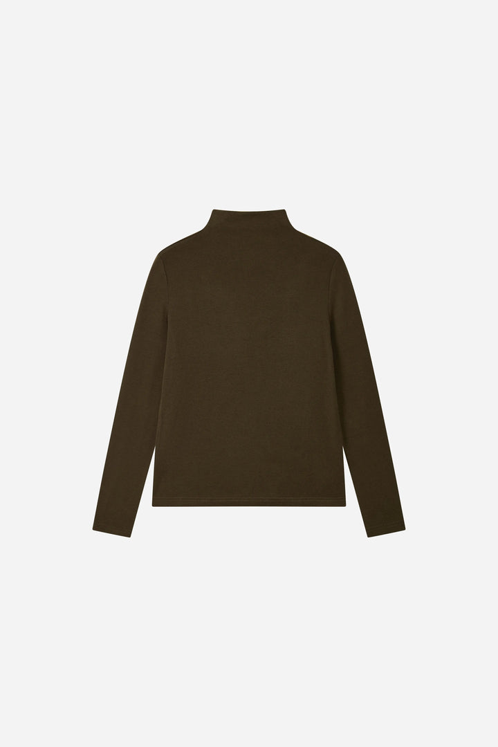 An image of a   31348 Stretch Mock-Neck Long-Sleeve Top by  Mirra Masa