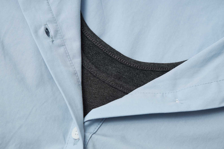 An image of a   31364 Tucked and Cropped Layered Shirt by  Mirra Masa