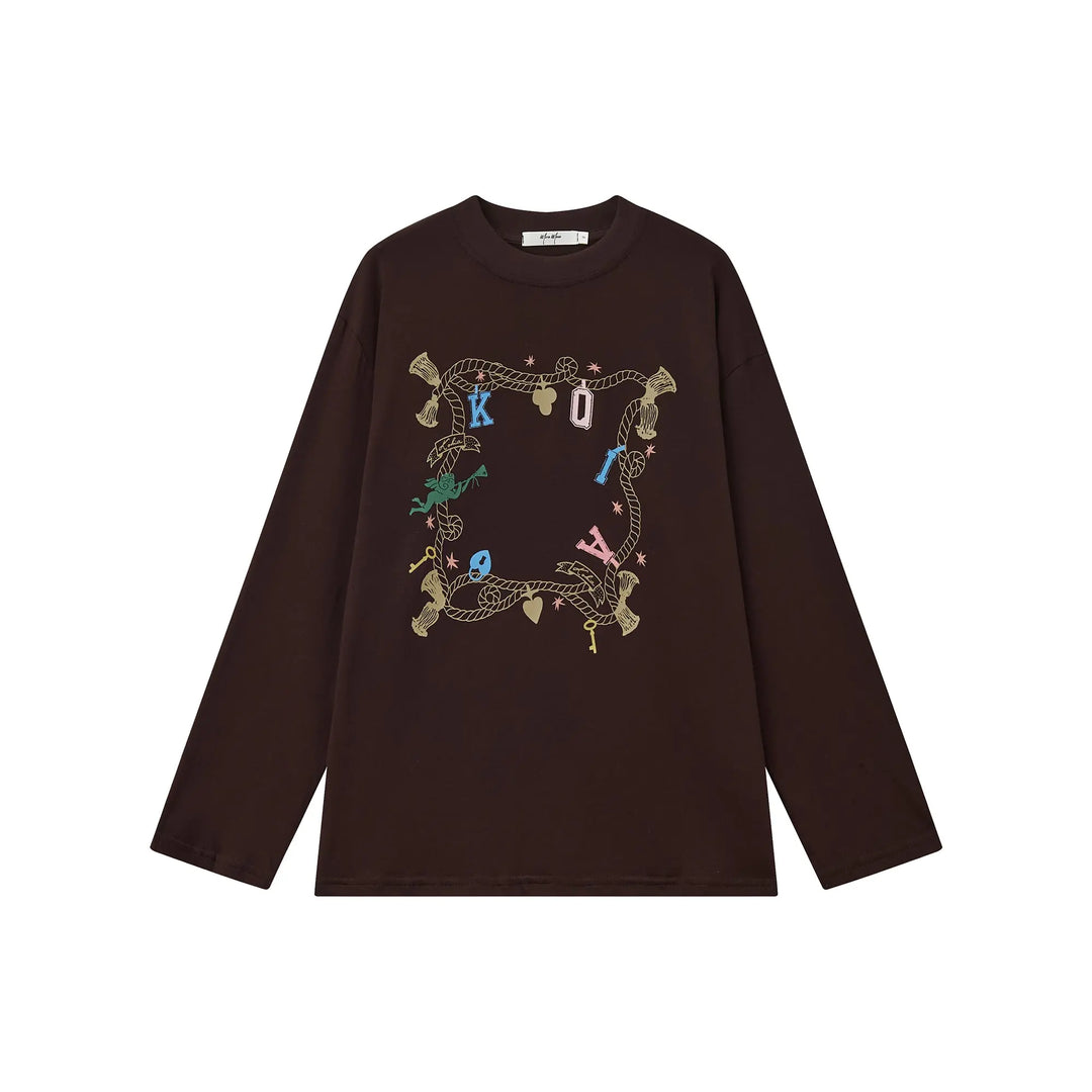 An image of a  Dark Espresso / One-Size 31416 Graphic T-Shirt by  Mirra Masa