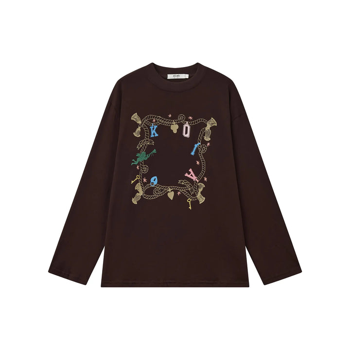 An image of a  Dark Espresso / One-Size 31416 Graphic T-Shirt by  Mirra Masa