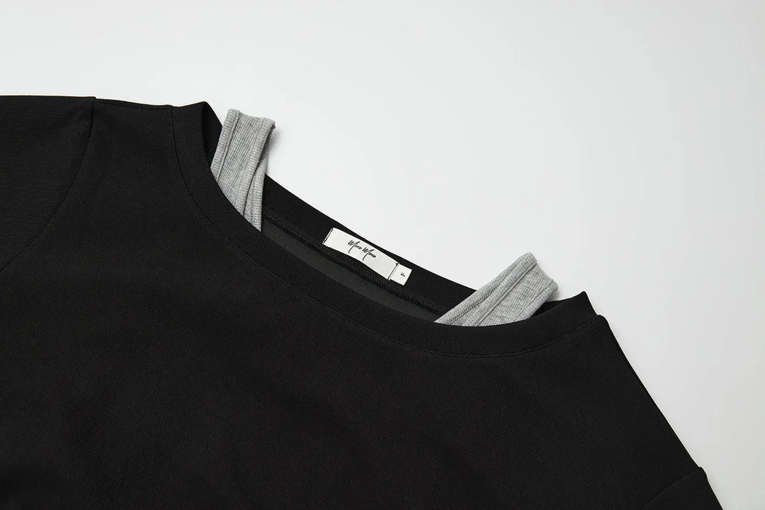 An image of a   31443 Layered and Cropped Hoodie by  Mirra Masa
