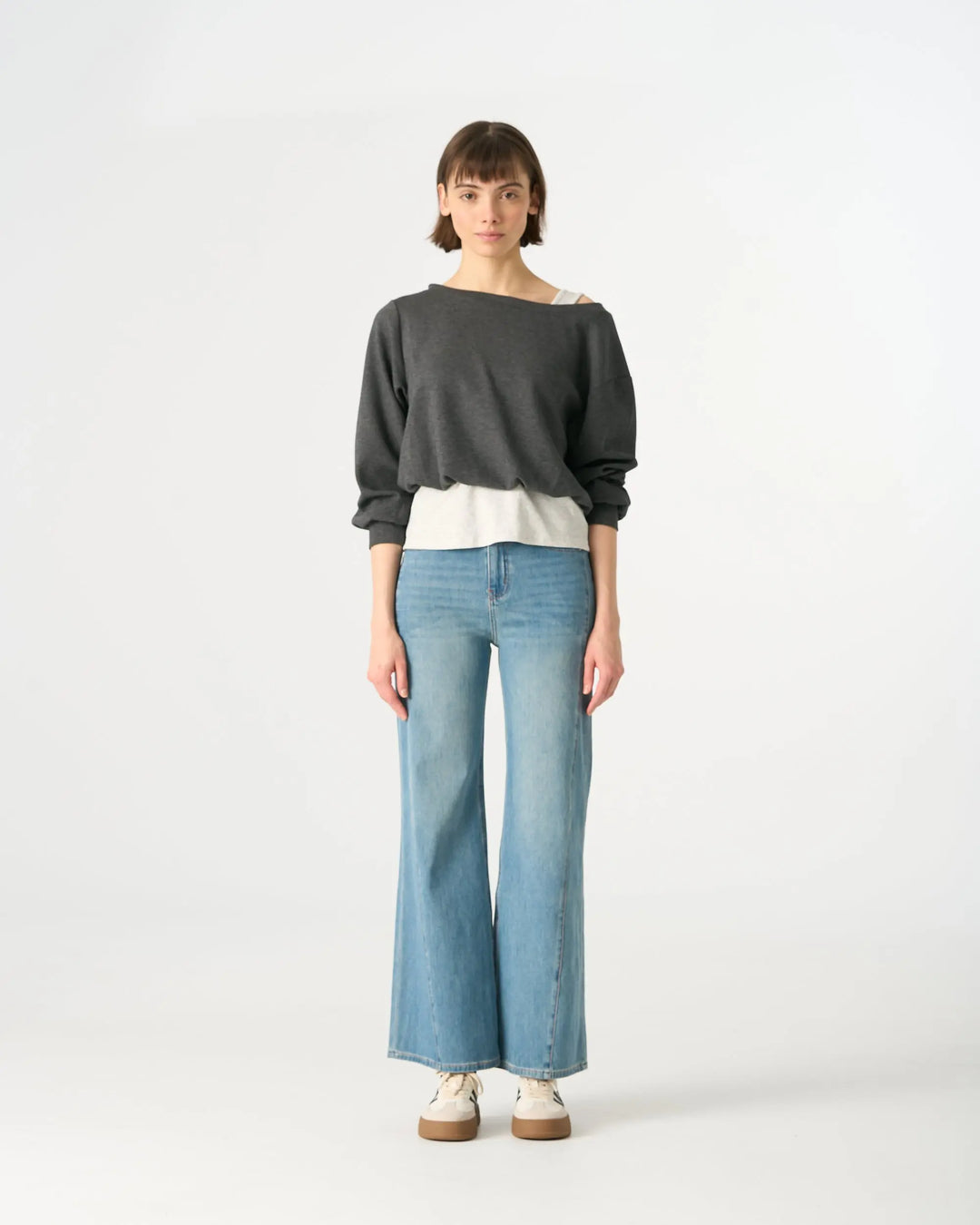 An image of a   31443 Layered and Cropped Sweatshirt by  Mirra Masa
