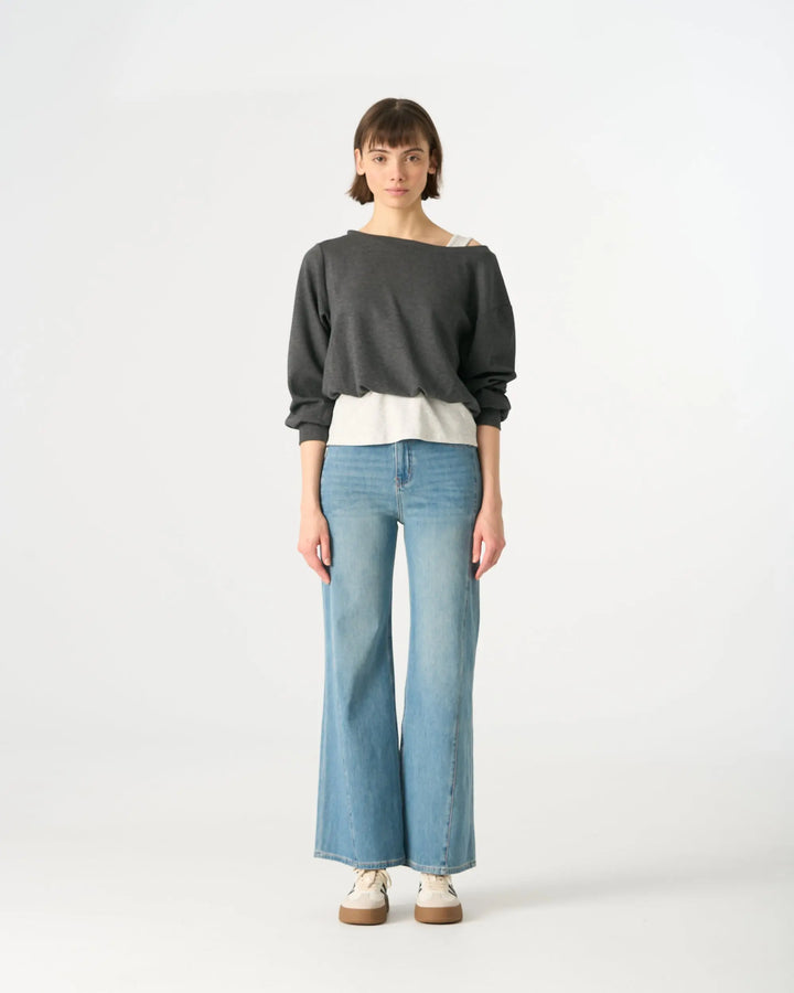 An image of a   31443 Layered and Cropped Sweatshirt by  Mirra Masa