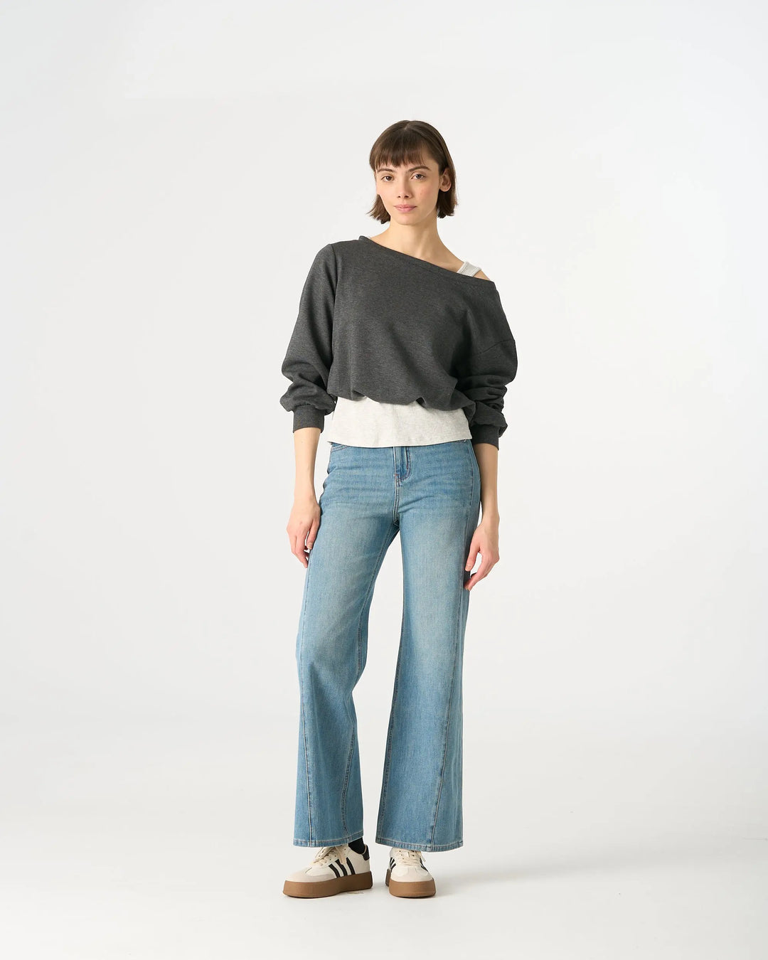 An image of a   31443 Layered and Cropped Sweatshirt by  Mirra Masa