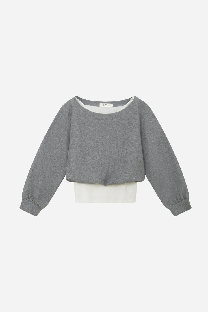 An image of a   31443 Layered and Cropped Sweatshirt by  Mirra Masa