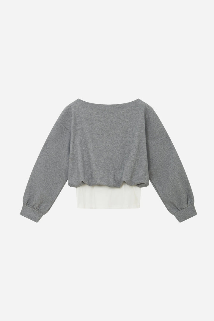An image of a   31443 Layered and Cropped Sweatshirt by  Mirra Masa