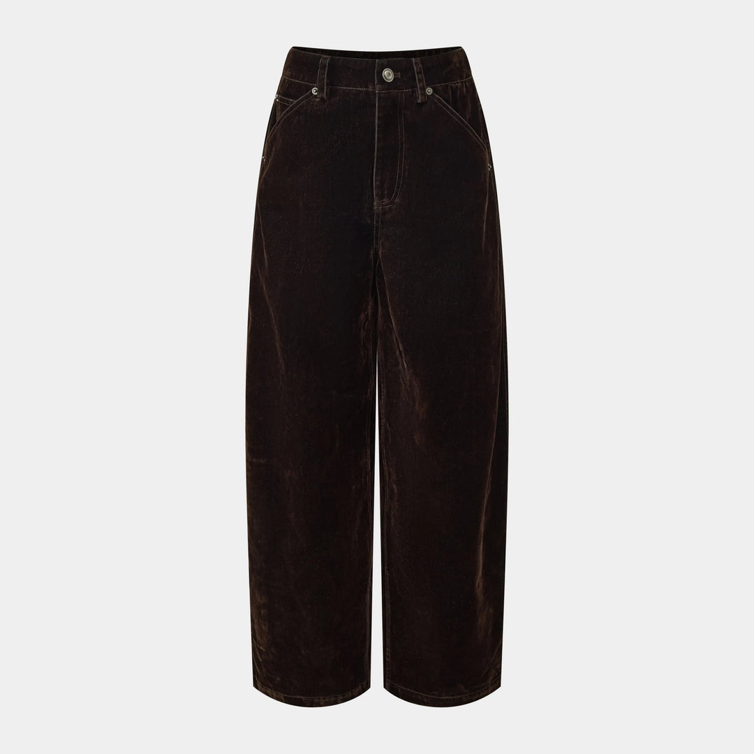 An image of a   31476 Velvet-Sheen Wide-Leg Pants by  Mirra Masa