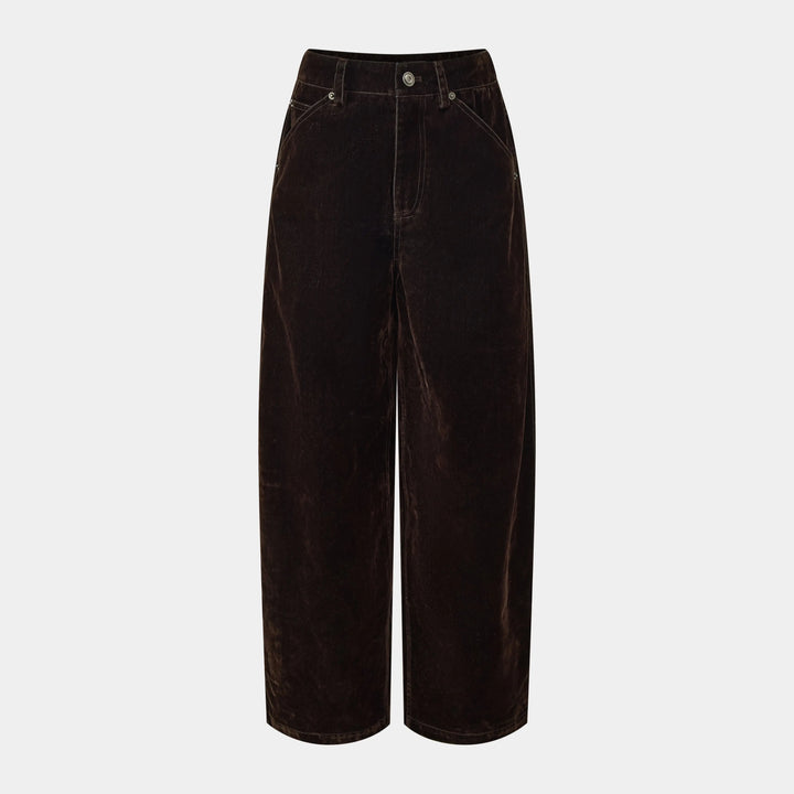 An image of a   31476 Velvet-Sheen Wide-Leg Pants by  Mirra Masa