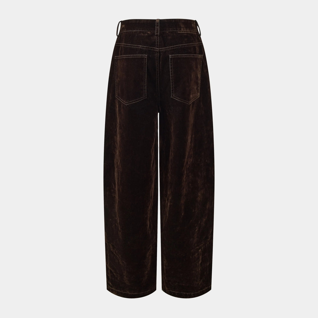 An image of a   31476 Velvet-Sheen Wide-Leg Pants by  Mirra Masa