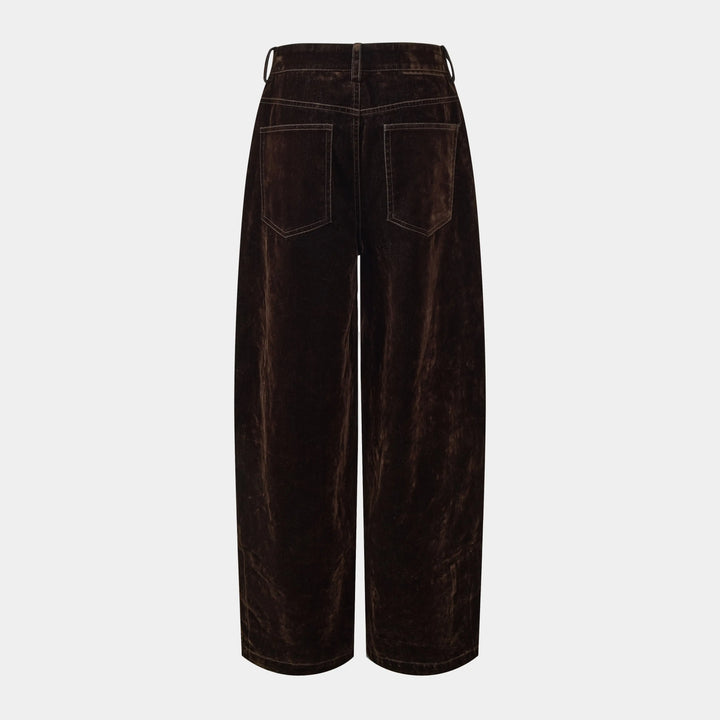 An image of a   31476 Velvet-Sheen Wide-Leg Pants by  Mirra Masa